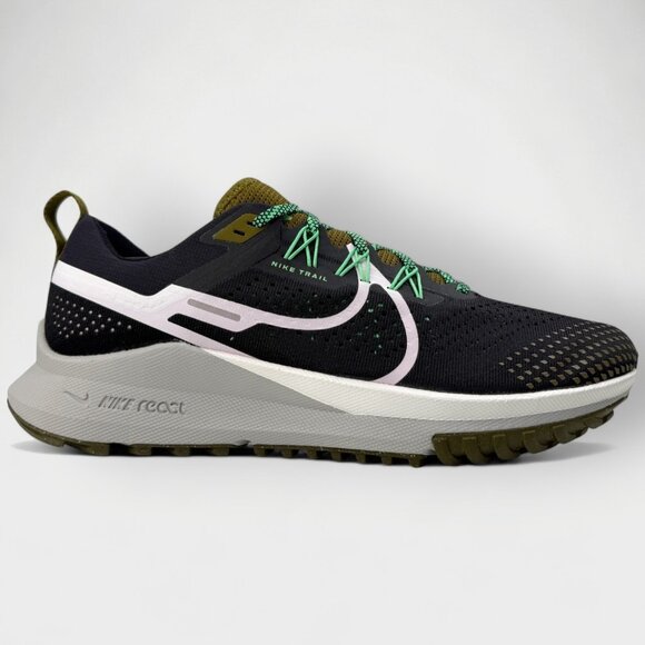 Nike Pegasus Trail 4 React Men’s Running Shoes Black Olive Green Size 10.5 - Picture 1 of 13